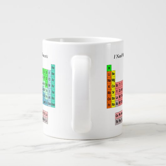 定期的なカフェイン量 – 周期表 ジャンボコーヒーマグカップ (裏面)