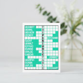 定期的なテーブルの単語スクランブル ポストカード (スタンド正面)