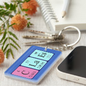 定期的なテーブル名のキーリングをクリア キーホルダー (正面右)