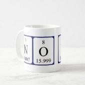 定期的なテーブル名の重複なし コーヒーマグカップ (正面左)