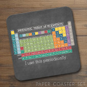 定期的な元素表Chalkboard スクエアペーパーコースター