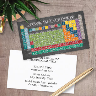 定期的な元素表Chalkboard 名刺