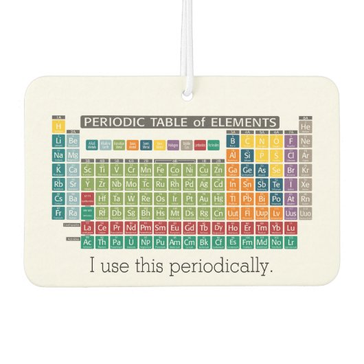 定期的な要素表 – 定期的に使用 カーエアーフレッシュナー (正面)