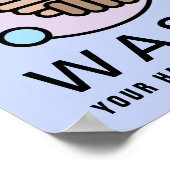 定期的に手を洗うウイルスアイコン ポスター (角)