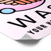 定期的に手を洗うウイルスアイコン ポスター (角)