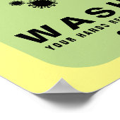 定期的に手を洗うウイルスアイコン ポスター (角)