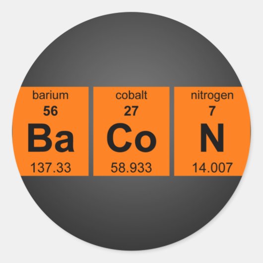 定期的BaCoNスタンプ$9.95 （20パック） ラウンドシール (正面)