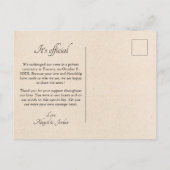 定番の結婚直後の写真 案内ポストカード (裏面)