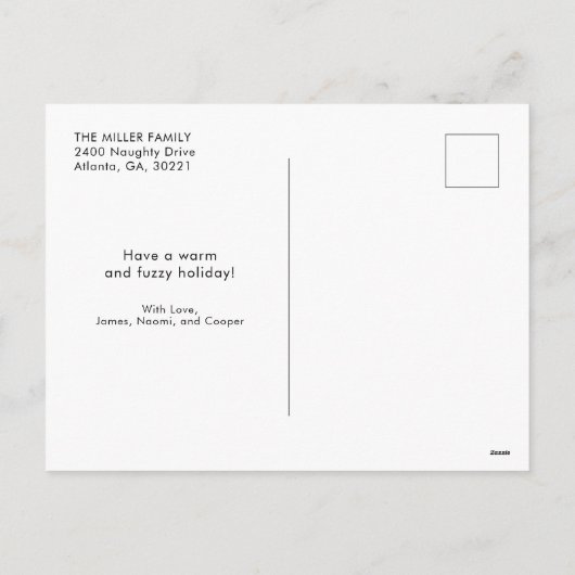 定義いけな | あなたのペットの写真おもしろいホリデーカード シーズンポストカード (裏面)