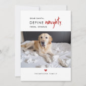 定義いけな |おもしろい犬写真クリスマスカード シーズンカード (正面)