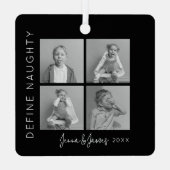 定義いけな | 4フォトコラージュのクリスマスツリー メタルオーナメント (裏面)