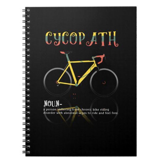 定義おもしろいサイクリング中毒性ギフト ノートブック (正面)