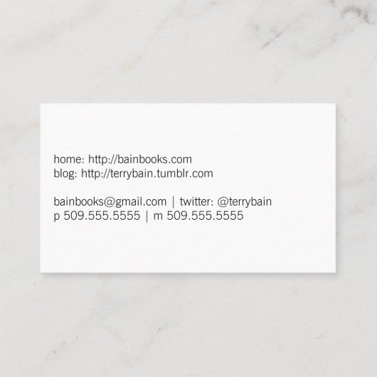 定義される作家[あなたとして] 名刺 (裏面)