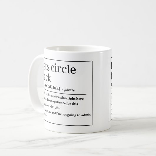 定義を元に戻そうおもしろい コーヒーマグカップ (正面左)