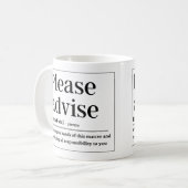 定義を通知おもしろいする コーヒーマグカップ (正面左)