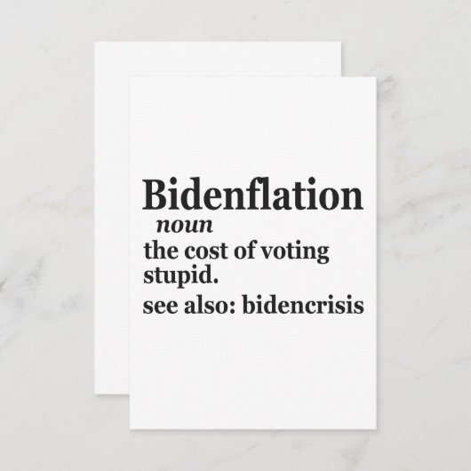 定義バイデンおもしろいフレーション政治アメリカ人 サンキューカード (正面/裏面)