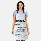 定義名退職した詞、リタおもしろいイアメント・ギャグ・ギフト エプロン (着用した状態)