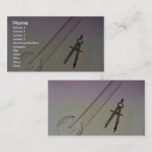 定規が付いているコンパス 名刺 (正面/裏面)