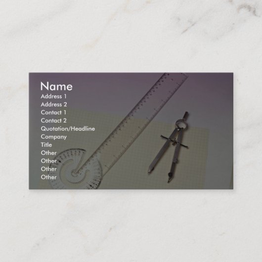 定規が付いているコンパス 名刺 (正面)