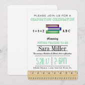 定規＆ブック教師卒業招待状 招待状 (正面/裏面)