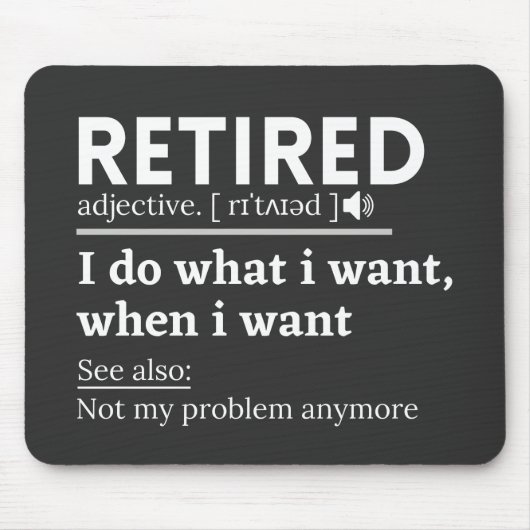 定退職した義おもしろい,退職退職した マウスパッド (正面)