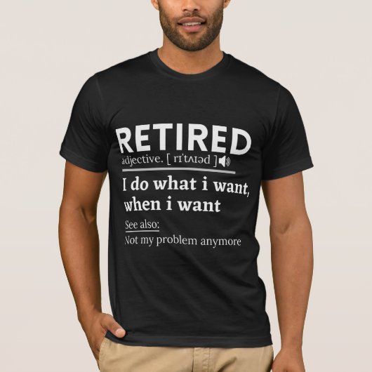 定退職した義おもしろい,退職退職した Tシャツ (正面)