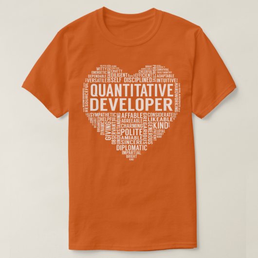 定量的な開発者ハート Tシャツ (デザイン正面)