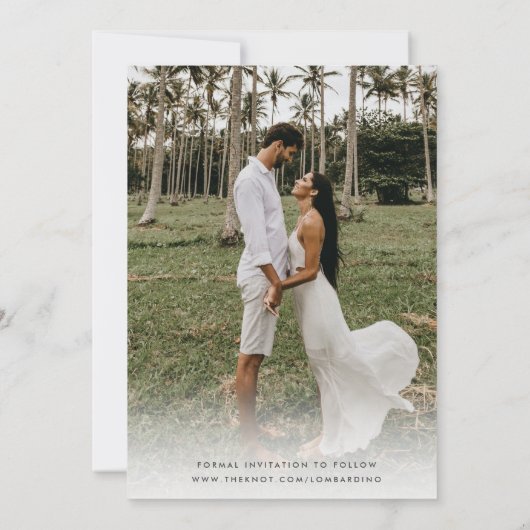 宛先おもしろい結婚式の写真日付の保存 セーブザデート (裏面)