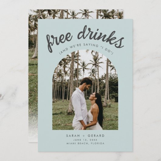 宛先おもしろい結婚式の写真日付の保存 セーブザデート (正面/裏面)