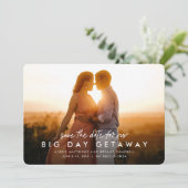 宛先の結婚式の日付の写真カードを保存 セーブザデート (スタンド正面)