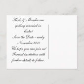 宛先の結婚式の日付を保存… 案内ポストカード (裏面)