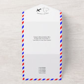 宛先ウェディングイタリアエアメールスタイルすべて1つ オールインワン招待状 (外側)