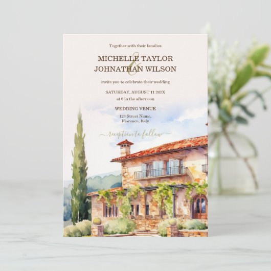 宛先ウェディングイタリアトスカニーフローレンス 招待状 (スタンド正面)