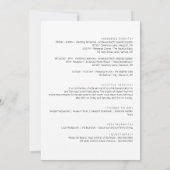 宛先ウェディングウェルカムレターの旅程カード 招待状 (裏面)