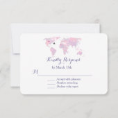 宛先ウェディングウォーターカラーワールドマップRSVP 出欠カード (裏面)