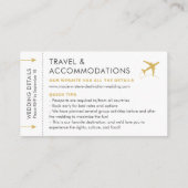 宛先ウェディングオンラインRSVP旅行詳細 エンクロージャーカード (裏面)