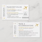 宛先ウェディングオンラインRSVP旅行詳細 エンクロージャーカード (正面/裏面)