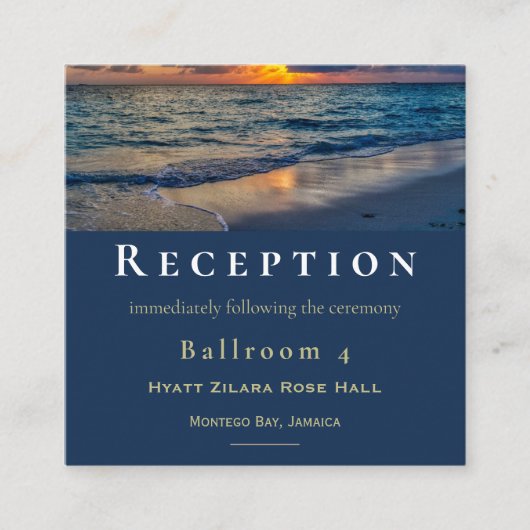 宛先ウェディングサニースカイウェディングレセプション エンクロージャーカード (正面)