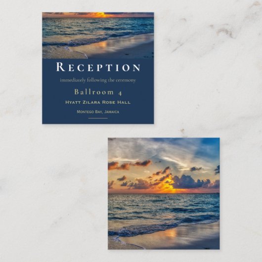 宛先ウェディングサニースカイウェディングレセプション エンクロージャーカード (正面/裏面)