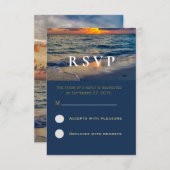 宛先ウェディングサニースカイウェディングRSVPカード 出欠カード (正面/裏面)