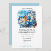 宛先ウェディングサントリーニギリシャ島 招待状 (正面/裏面)