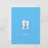 宛先ウェディングシーホース歓迎ゲストカード サンキューカード (正面/裏面)