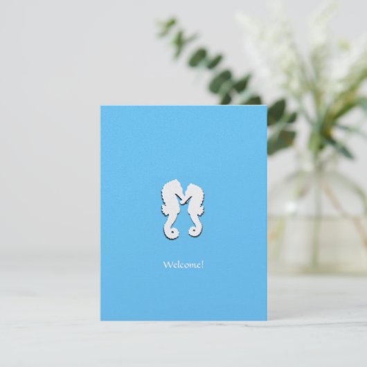 宛先ウェディングシーホース歓迎ゲストカード サンキューカード (スタンド正面)