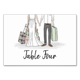 宛先ウェディングスーツケースのテーブルカード テーブルナンバー