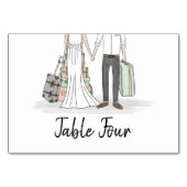 宛先ウェディングスーツケースのテーブルカード テーブルナンバー (裏面)