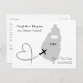 宛先ウェディングセントルシア日付を保存 案内ポストカード (正面/裏面)