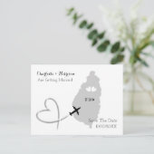 宛先ウェディングセントルシア日付を保存 案内ポストカード (スタンド正面)