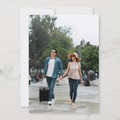 宛先ウェディングネイビーブルーグレーインディゴフォト 招待状 (裏面)