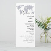 宛先ウェディングネイビーブルー結婚式 プログラムカード 招待状 (スタンド正面)