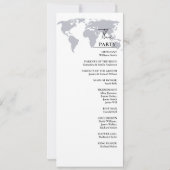 宛先ウェディングネイビーブルー結婚式 プログラムカード 招待状 (裏面)